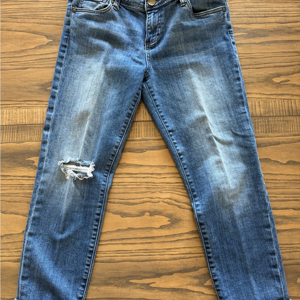 Kut from the Kloth Women's Blue Distressed Skinny Jeans ~ Catherine